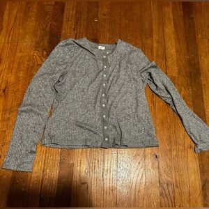 Aerie Gray Button-Down Shirt